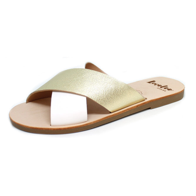 white and gold slides