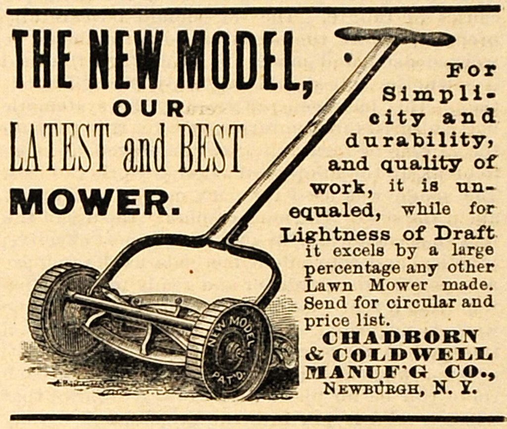 1916 ADVERT Hickory Push Reel Lawn Mower Parts List Diagram Maple Coldwell  + 