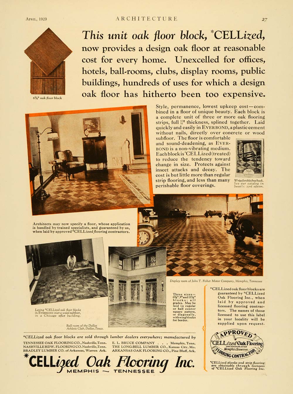 1929 Ad Cellized Oak Wood Flooring Home Improvement Dallas