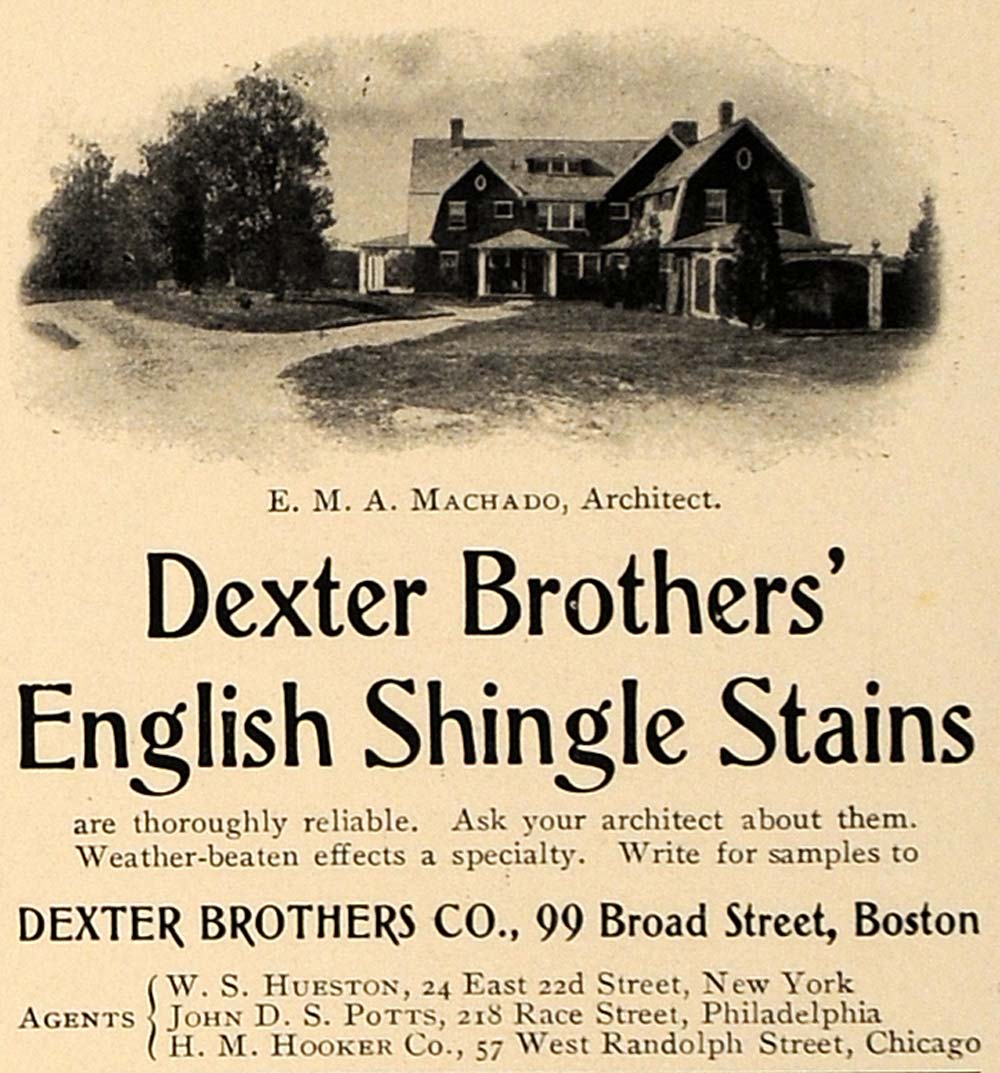 1905 Ad Machado Architect Dexter Brothers Shingle Stain Original Cl7 - 