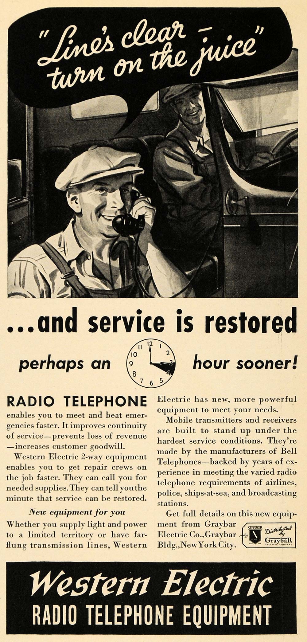 1939 Ad Western Electric Co Radio Telephone Equipment Original Elc1 Period Paper