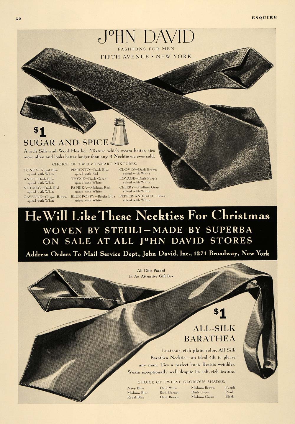 1951 Ad Lingerie Frederick's Hollywood Santa Christmas - ORIGINAL