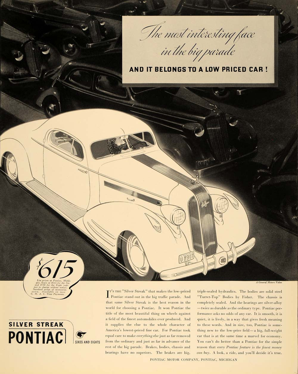 1935 Ad Pontiac Silver Streak Automobile Vintage Cars - ORIGINAL ADVERTISING F3A