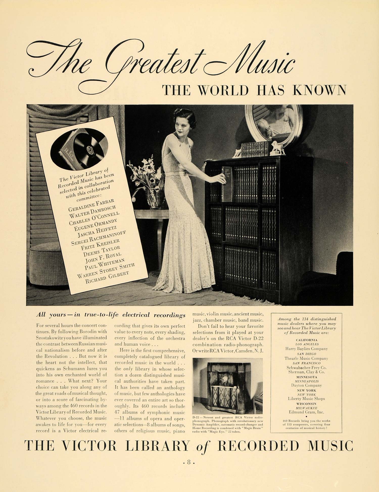 1936 Ad Victor Library Recorded Music Instrument - ORIGINAL ADVERTISING F5A