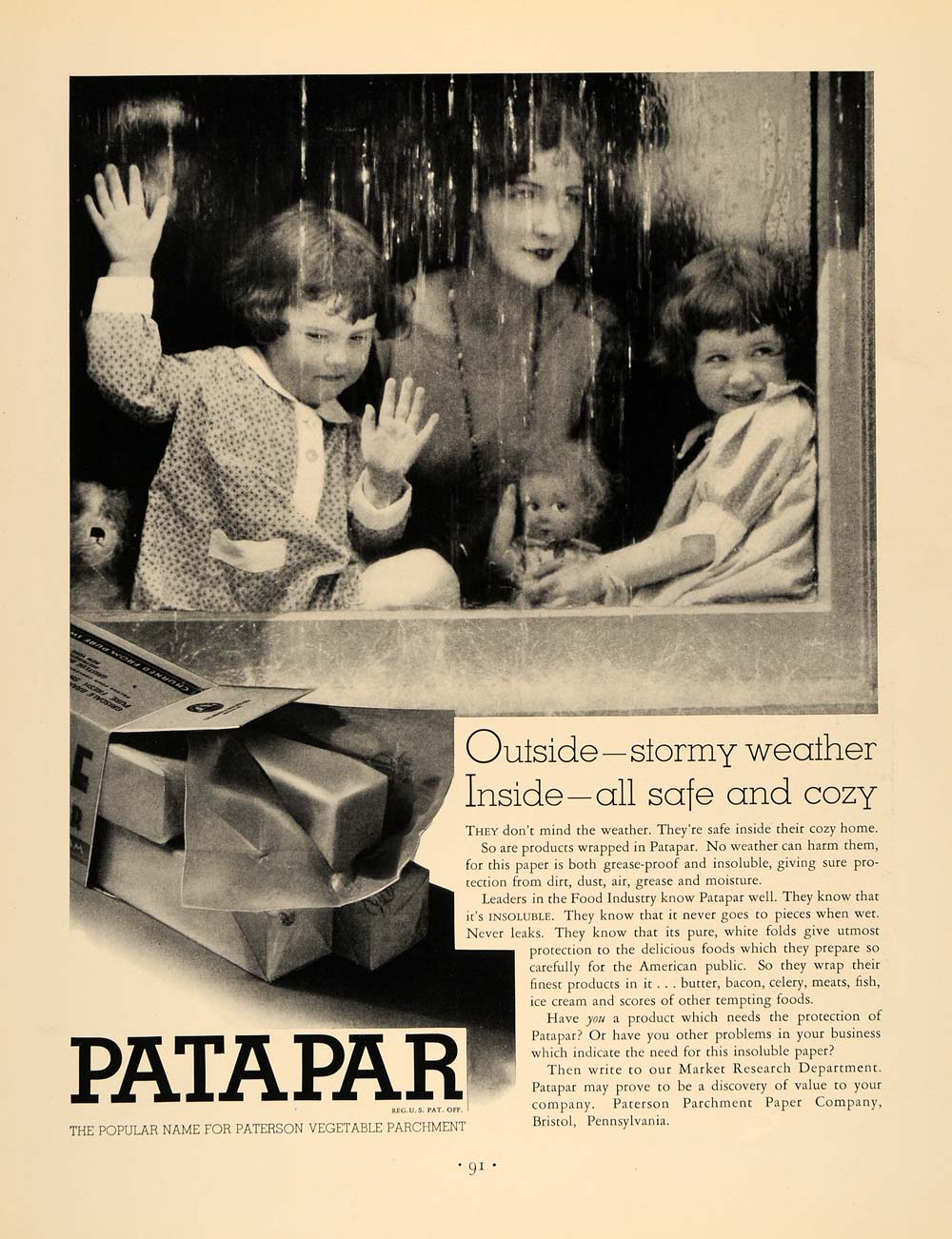 1935 Ad Paterson Parchment Paper Patapar Newspaper - ORIGINAL ADVERTIS –  Period Paper Historic Art LLC