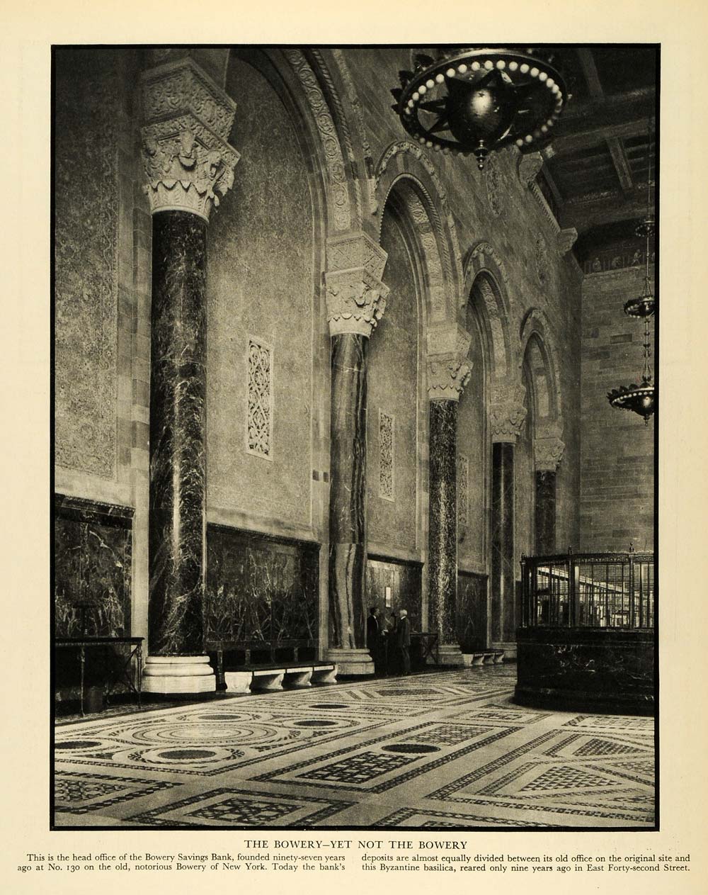 1932 Print Bowery Savings Bank New York Byzantine Art Basilica Capital One Fz1