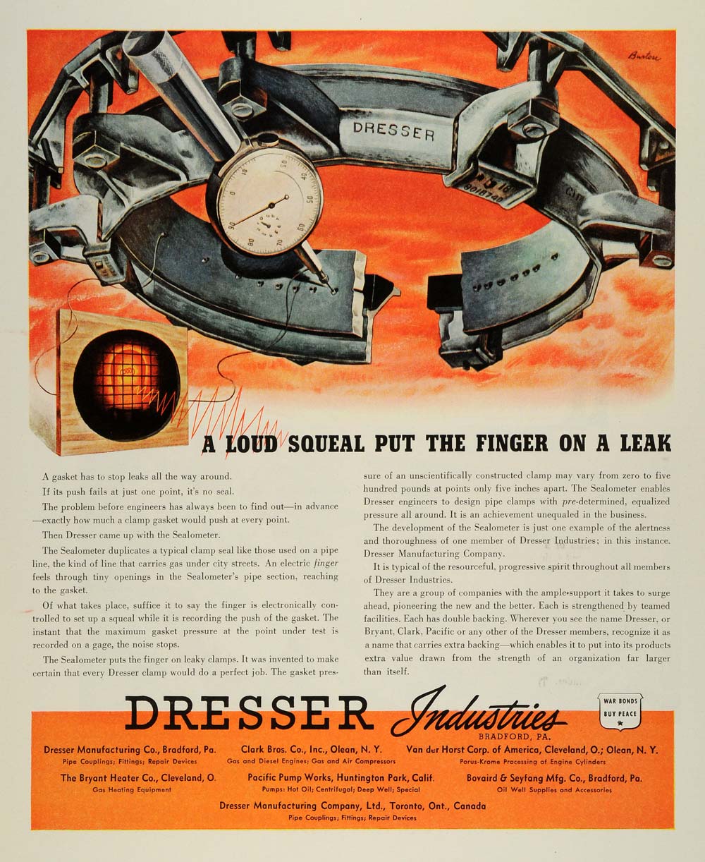 1944 Ad Dresser Industries Bradford Gasket Mechanical Seal