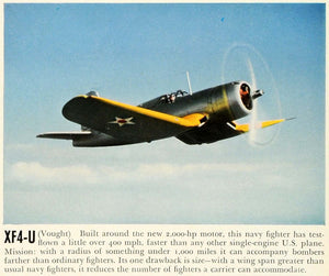 1941 Print XF4-U Vought Engine Military United States Wartime Fighter FZ7