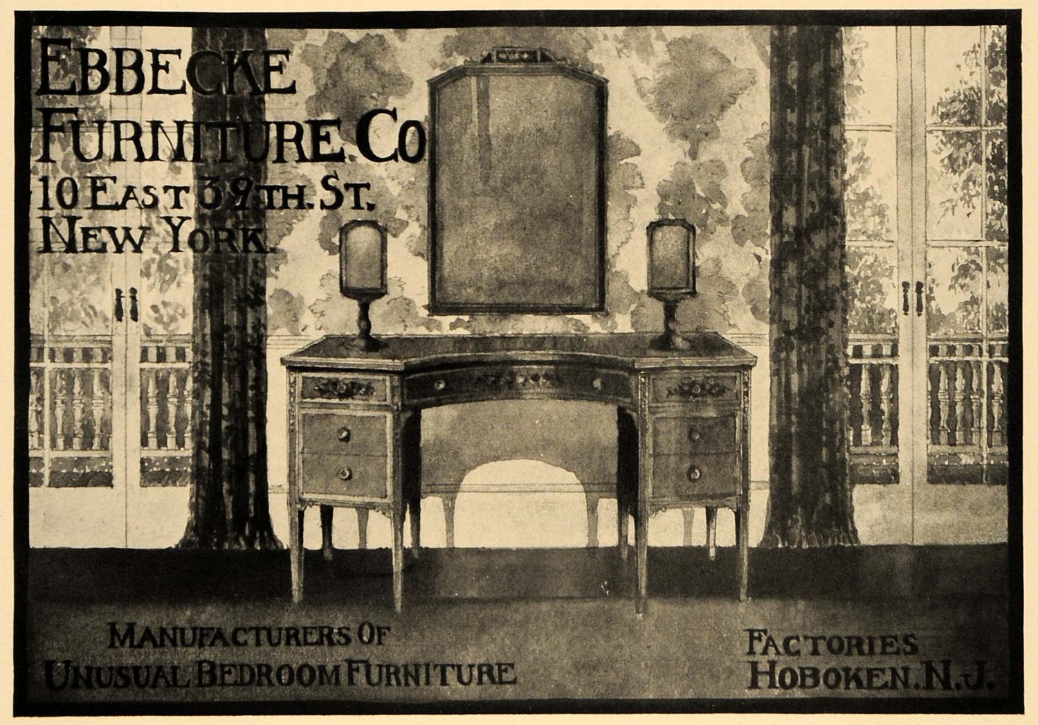 1920 Ad Ebbecke Furniture Co Bedroom Dressing Table Original Advertising Gf2