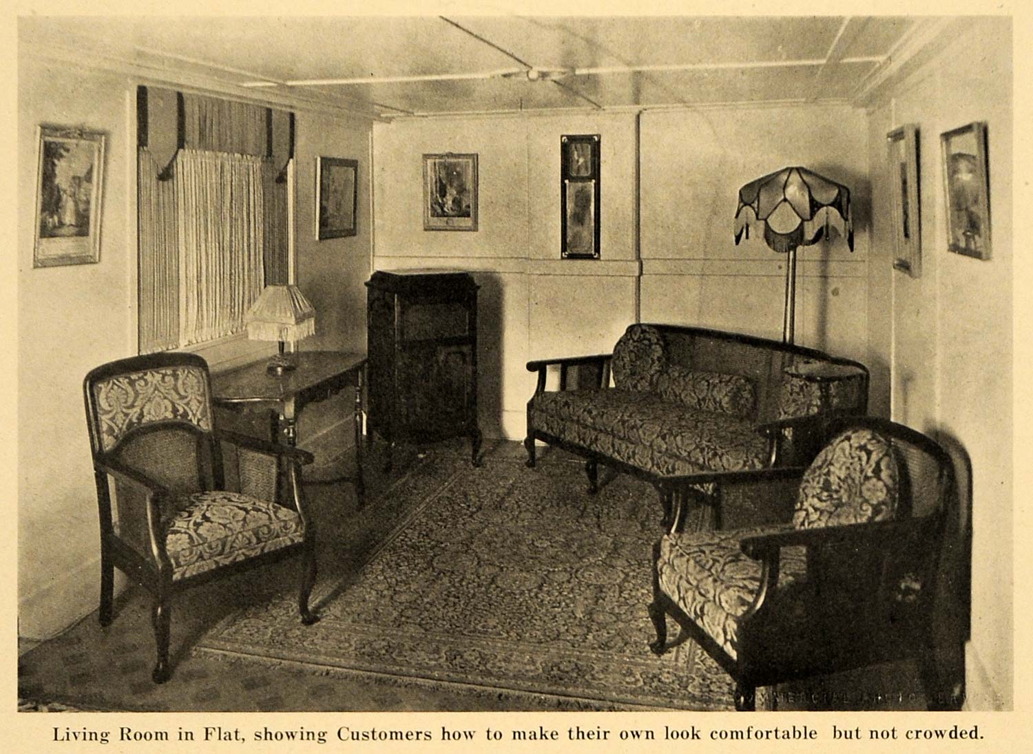 1920 Print Living Room Store Display Design Setting Original