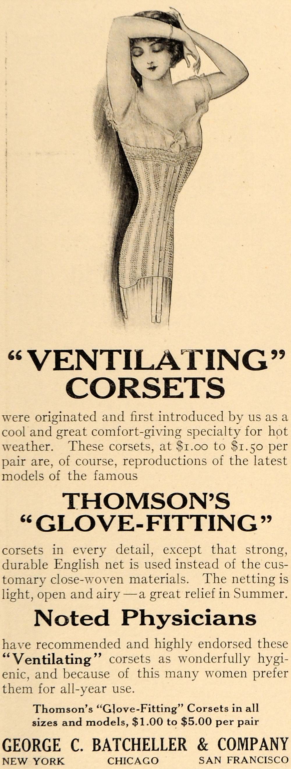 Langdon Batcheller's Genuine Thomson's Glove Fitting' Corset, 'Made of  English Netting
