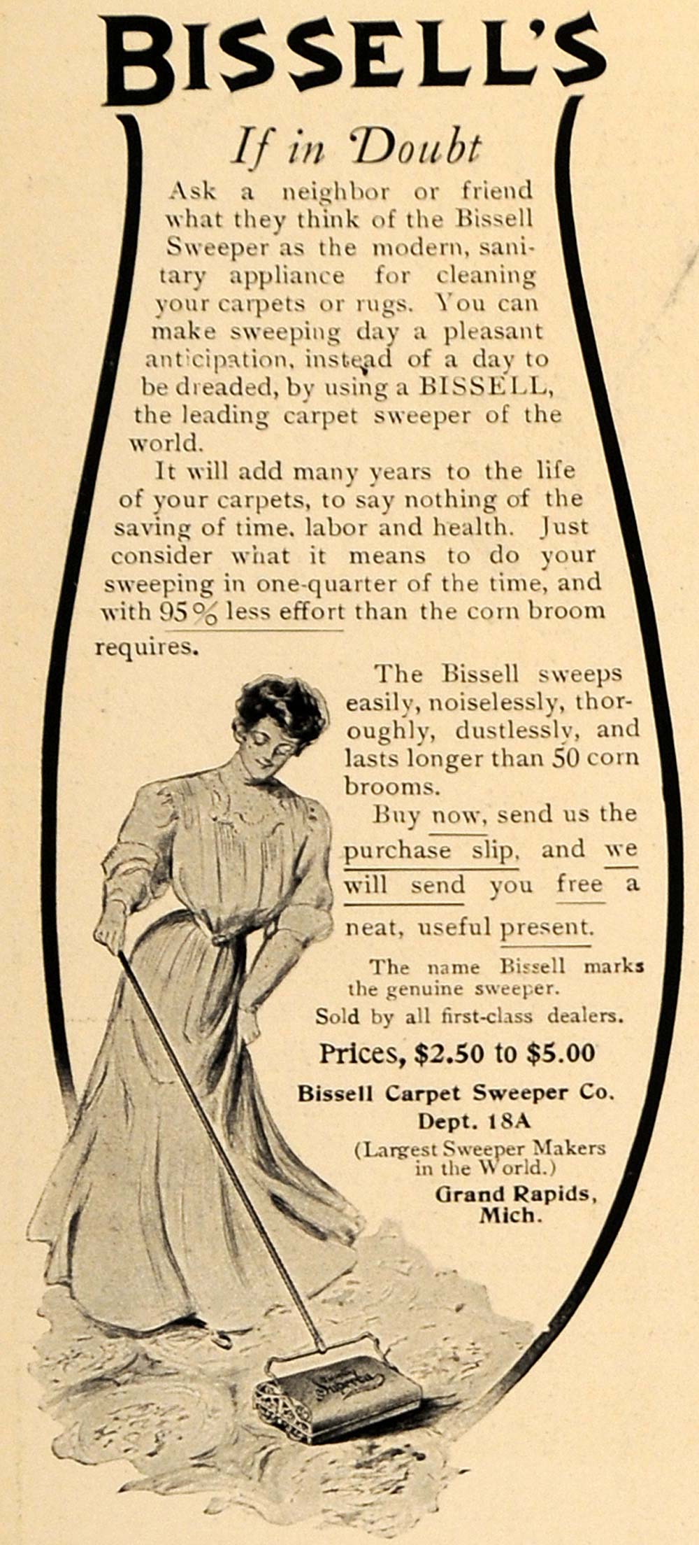 1946 Ad Vintage Bissell Carpet Sweeper Rug Cleaning Appliance