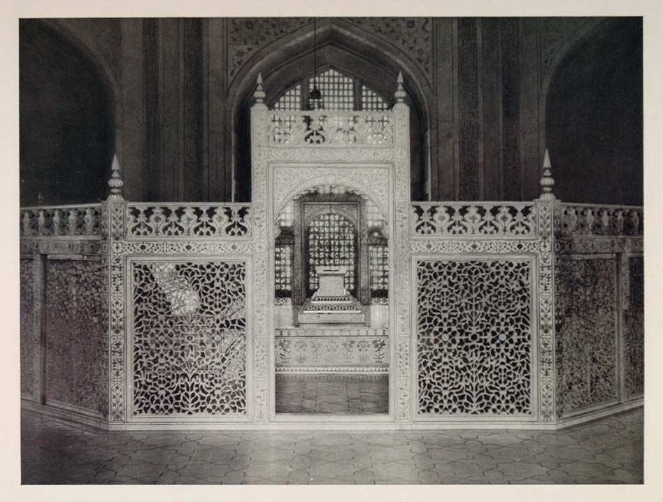 1928 Interior Taj Mahal Agra India Mogul Architecture Original In1