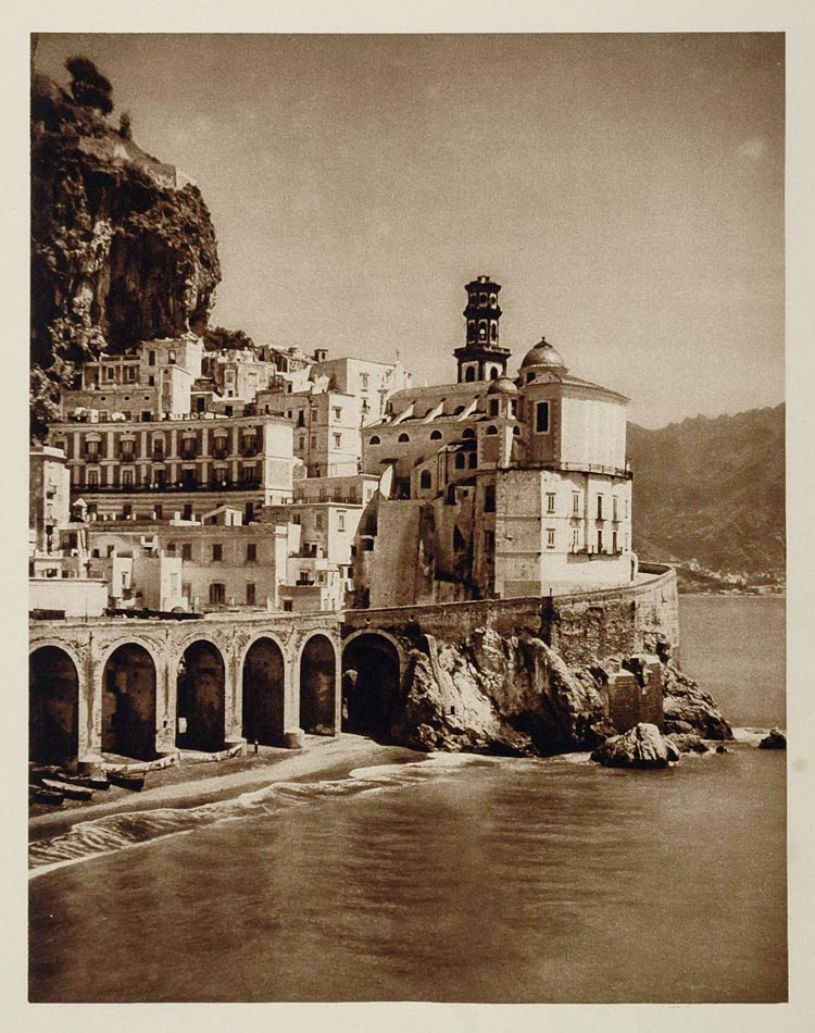 1925 Atrani Italy Italian Town Photogravure Hielscher - ORIGINAL ITALY ...