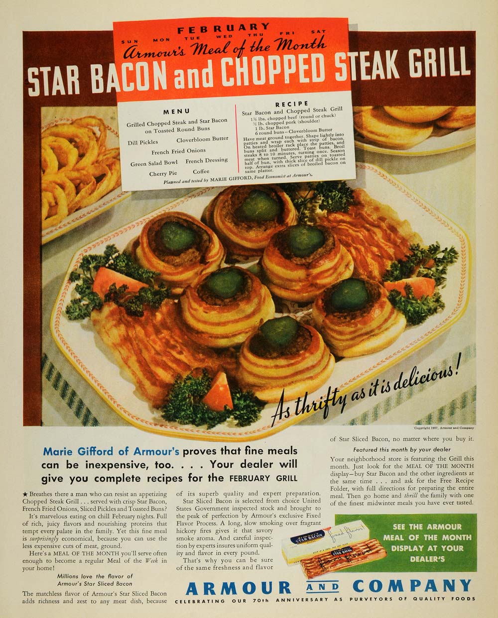 1937 Ad Armour Star Pure Pork Sausage Links Breakfast - ORIGINAL MCC4 –  Period Paper Historic Art LLC