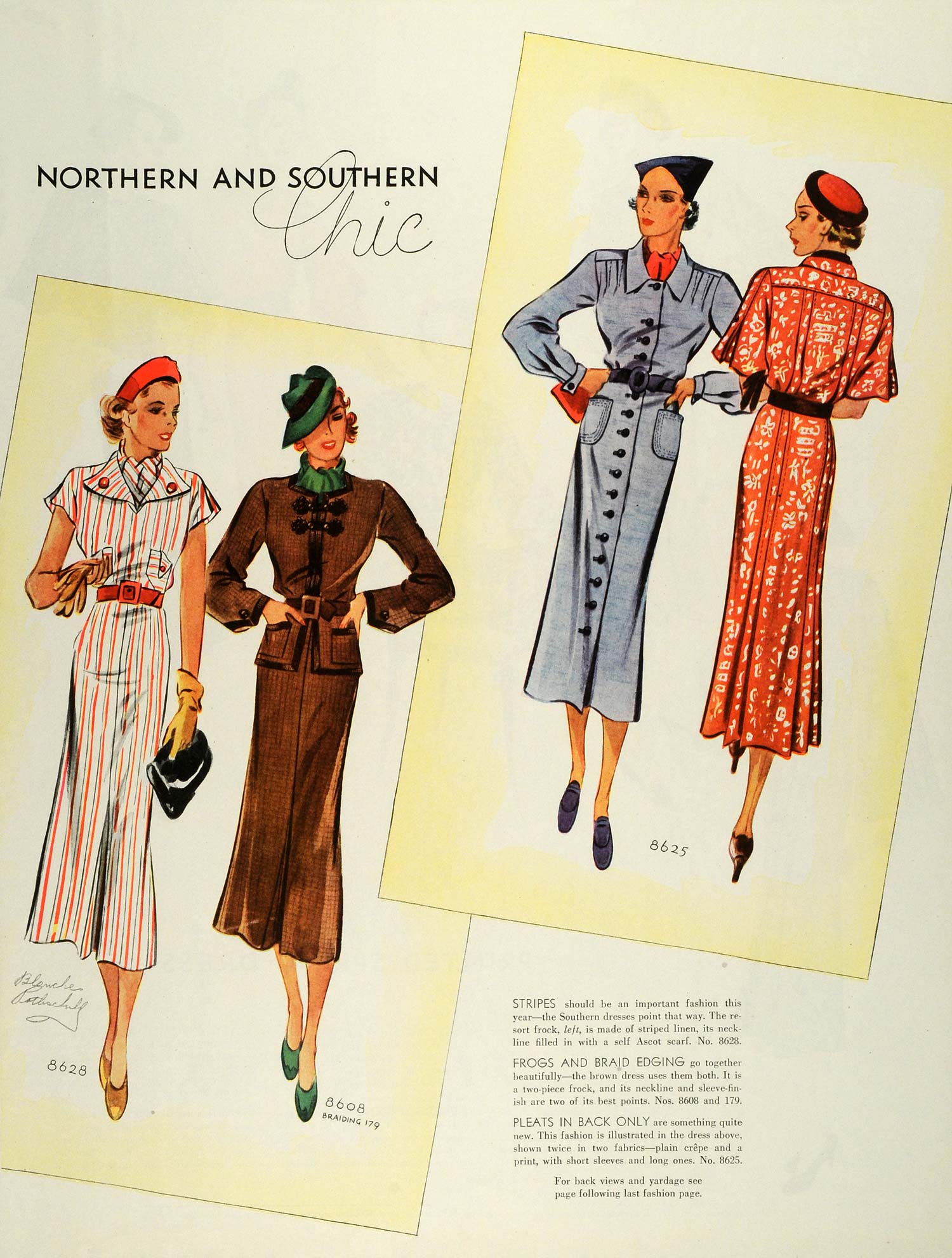 1936 Print McCalls Dressmaker Patterns Women Children North South Spri ...