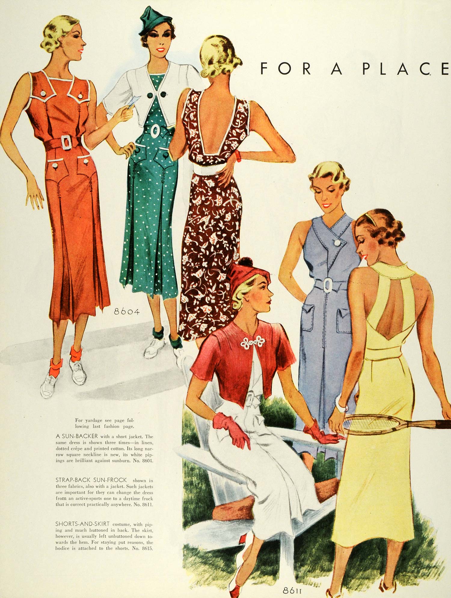 1936 Print McCalls Dressmaker Patterns Women Children North South Spri ...