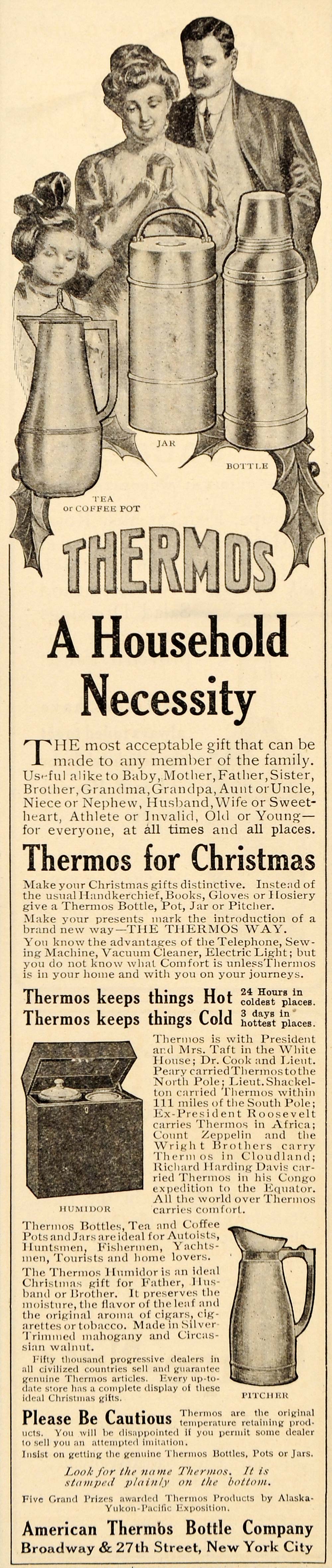 1909 Ad American Thermos Bottle Pot Jar Humidor Pitcher - ORIGINAL MIX ...