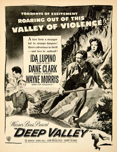 1947 Ad Deep Valley Fay Bainter Ida Lupino Movie Dane Clark Wayne Morris MOV1