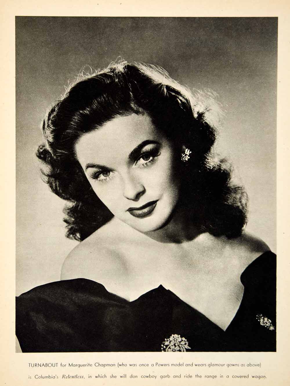 1947 Rotogravure Marguerite Chapman Portrait Actress Relentless Powers ...