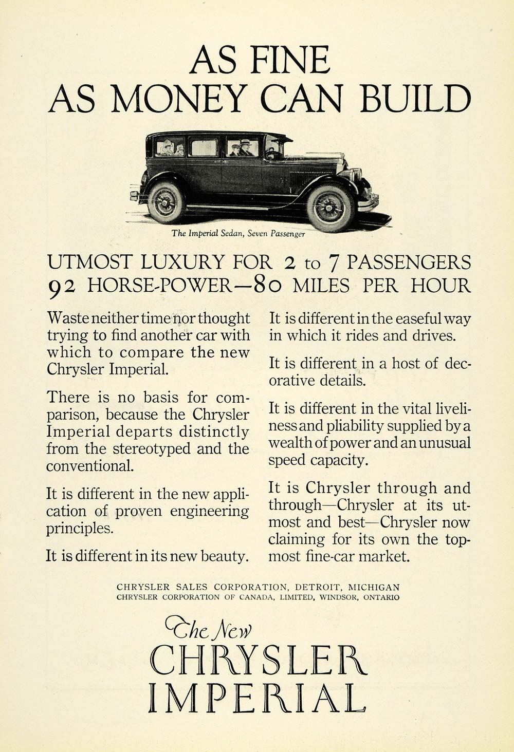 1925 Ad Chrysler Six Automobile Car Vehicle Detroit - ORIGINAL ADVERTI – Period  Paper Historic Art LLC