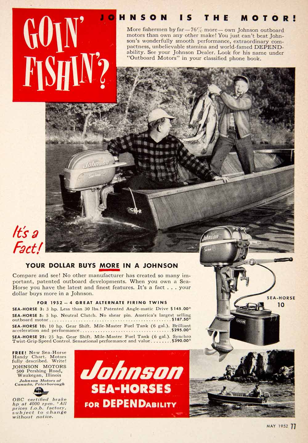 1953 Ad Power Glass Rods Fishing HOrrocks-Ibbotson Utica Old Hi