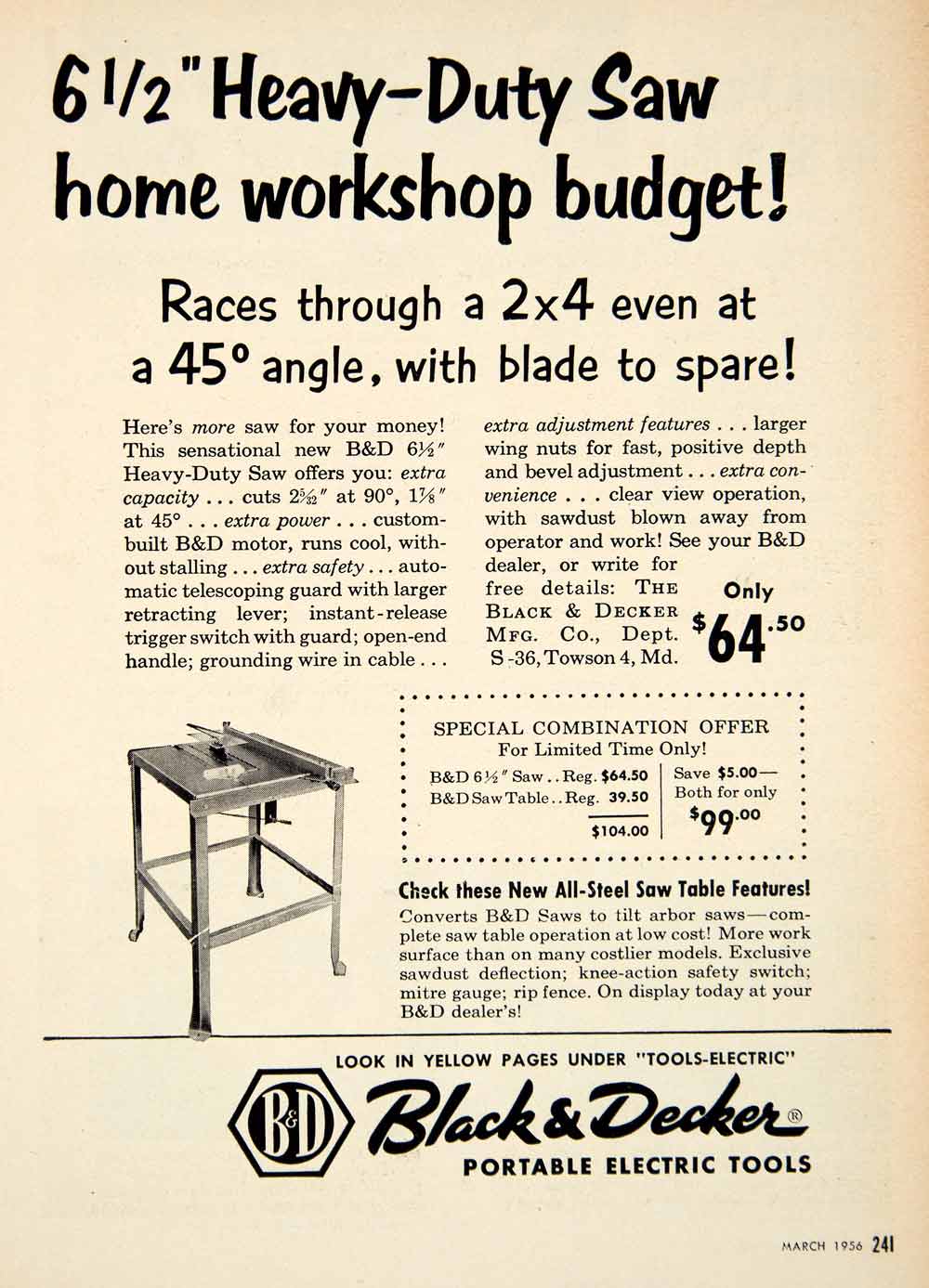 Black & Decker Manufacturing Co., Ltd. - 1959 Ad - B&D U-10 jig