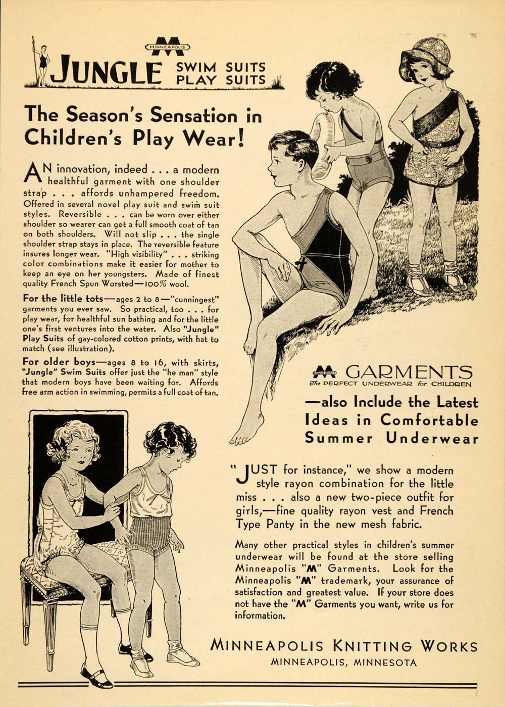 1954 Spencers soft spun baby little girls underwear vintage ad
