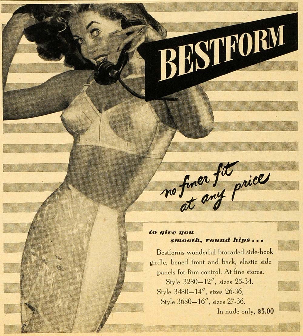 1963 MAIDENFORM GIRDLE Lingerie Underwear CONCERTINA = Vintg Print