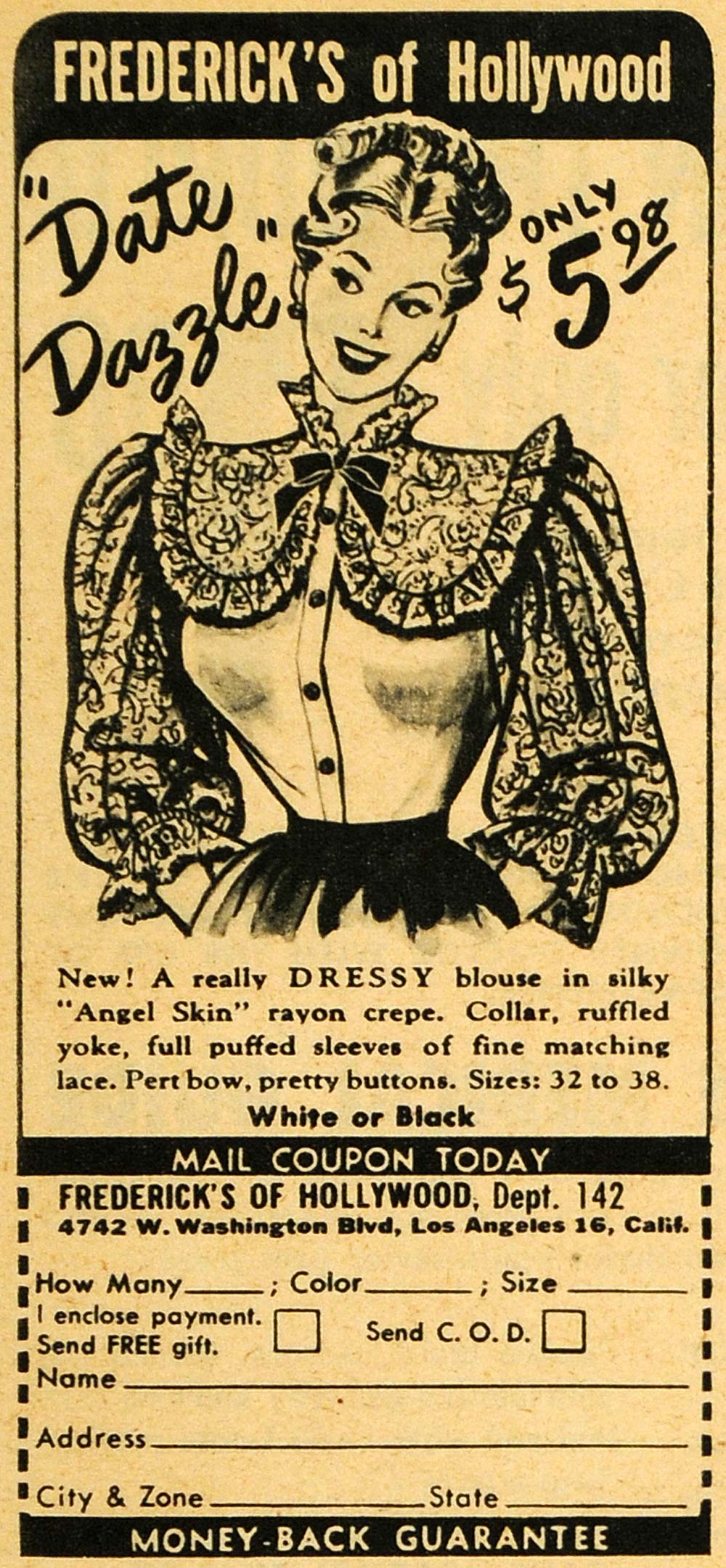 1951 Ad Lingerie Frederick's Hollywood Santa Christmas - ORIGINAL ESQ4 –  Period Paper Historic Art LLC