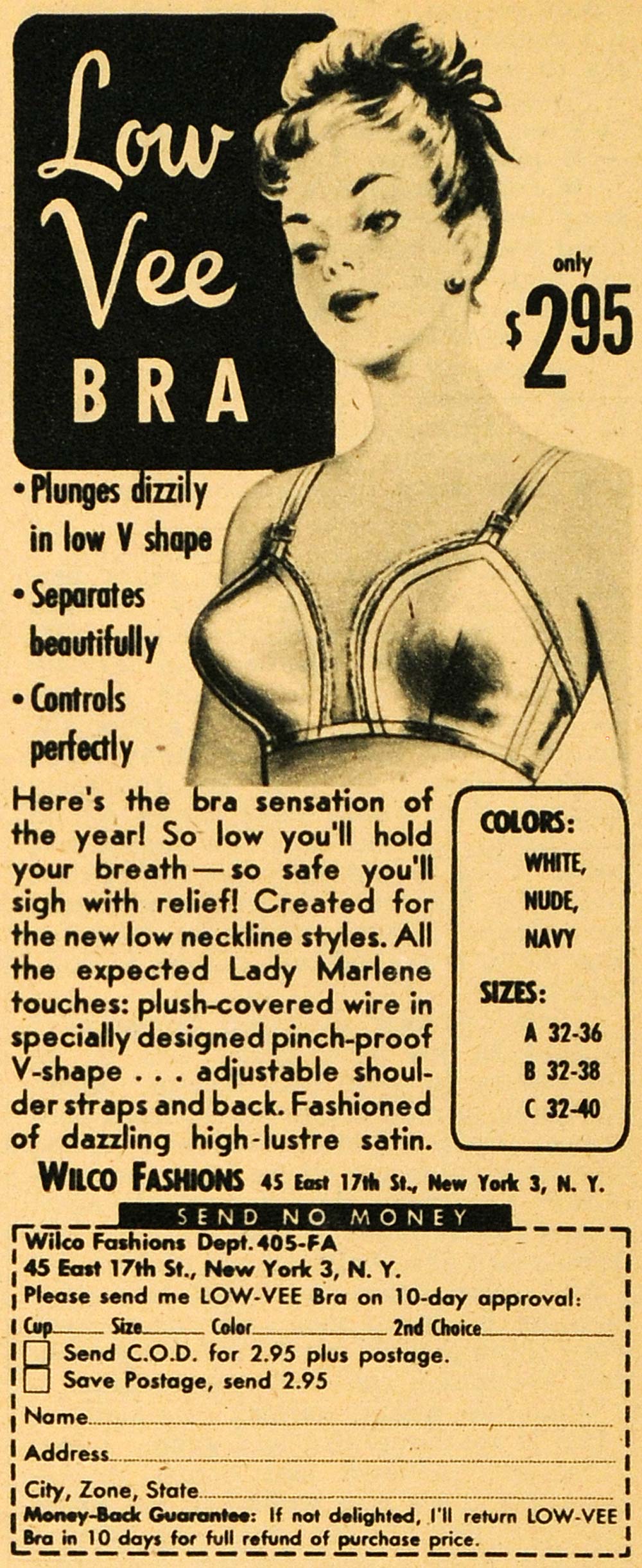 1950 Ad Warners 3-Way-Sized Foundations Bra Panty Undergarment