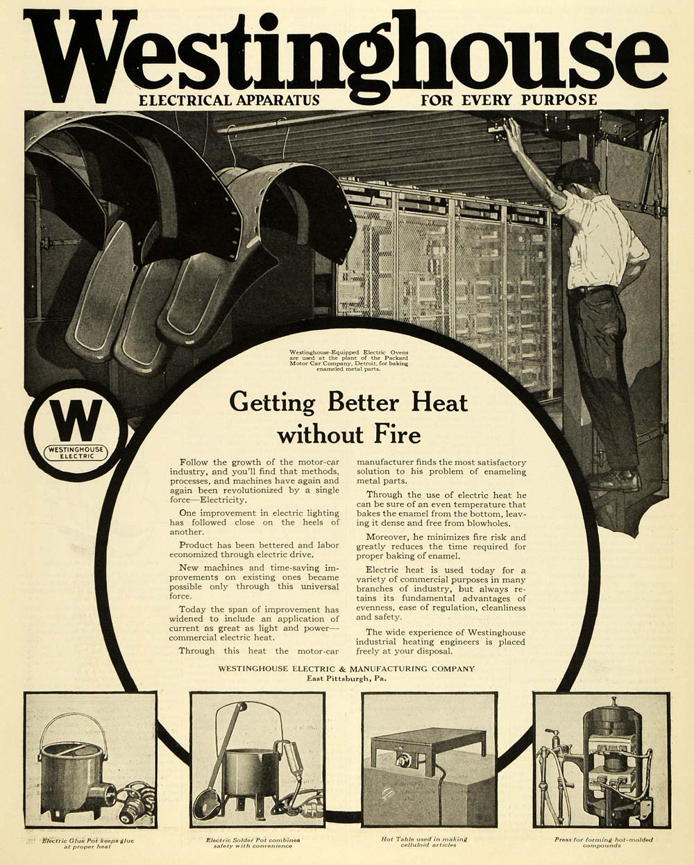 1922 Ad Hoskins FH-302 FD-202 FB-204 Electric Furnace Heating Applianc –  Period Paper Historic Art LLC