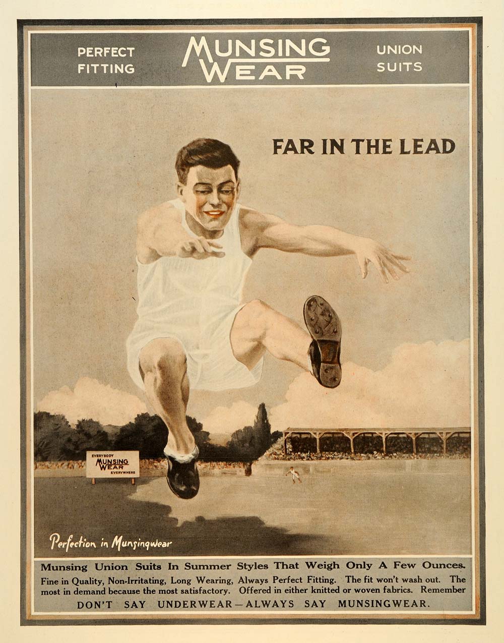 1922 men's Fuld & Hatch underwear union suit who's got the button vintage  ad