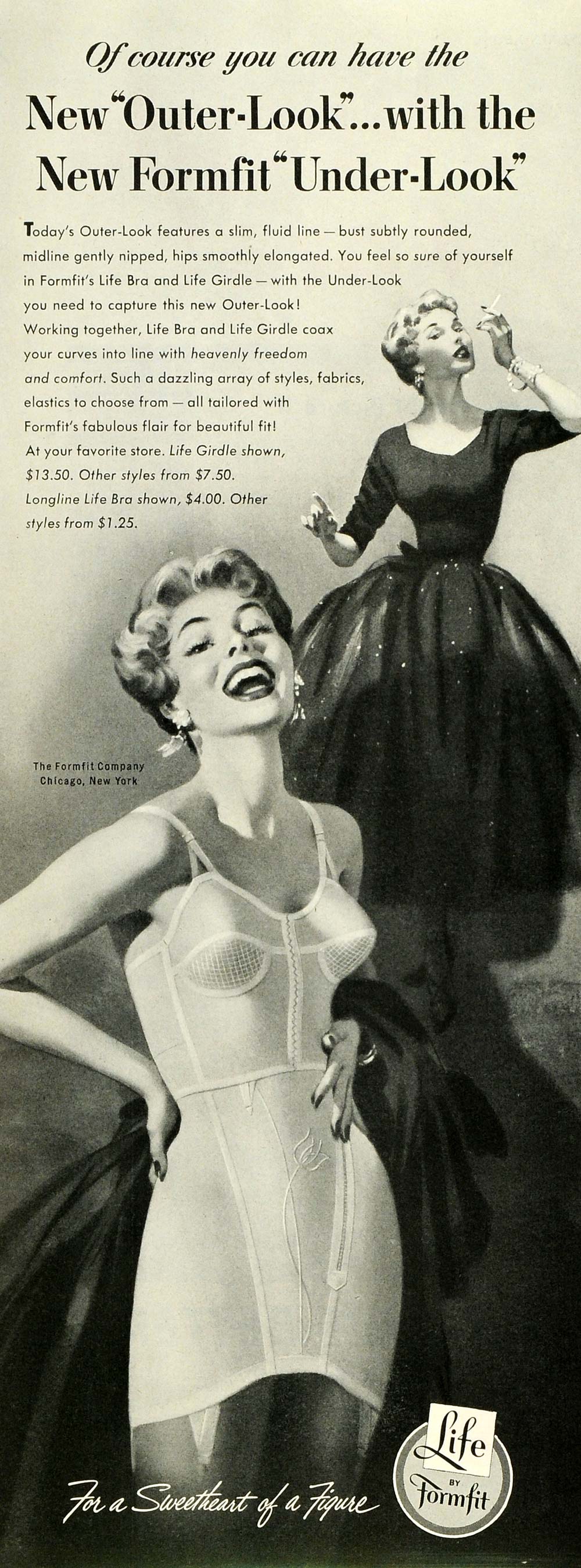 1953 Ad Vintage Formfit Life Bra Brassiere Underwear Lingerie Beauty Y –  Period Paper Historic Art LLC