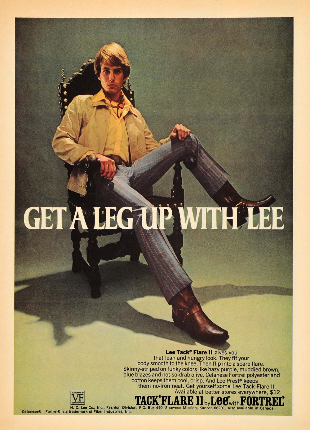 1970 Ad H D Lee Company Tack Flare II Pants Fortrel - ORIGINAL ADVERTI ...