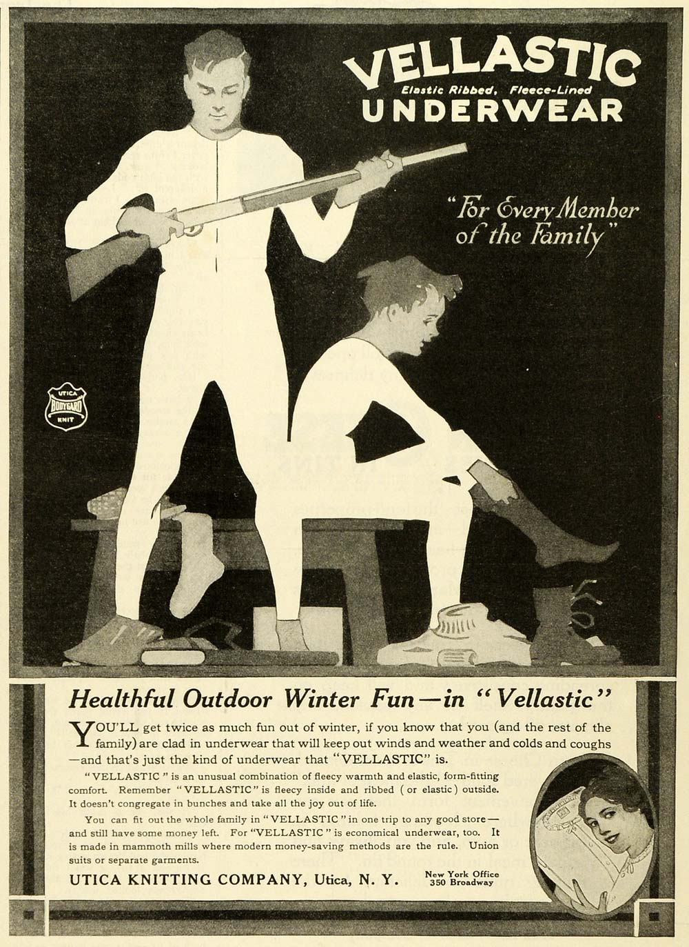 1922 Ad Fuld Hatch Knitting Company No Button Union Suit Underwear