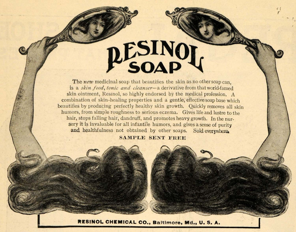 1918 Ad Resinol Soap Baltimore Maryland Bathroom Hygiene Sink Skin YRC –  Period Paper Historic Art LLC