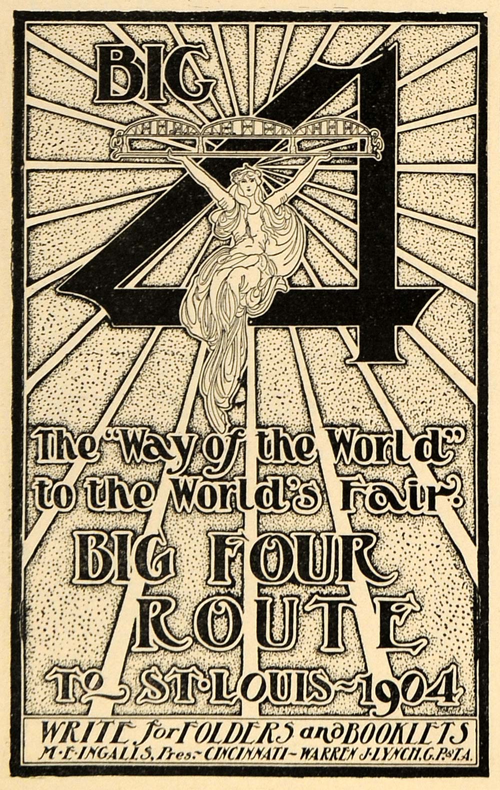 1904 Ad Big Four Route Worlds Fair St Louis Ingalls - ORIGINAL ADVERTI - Period Paper