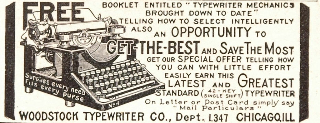 1916 Original Ad Office Desk Typewriter American Writing Machine Company
