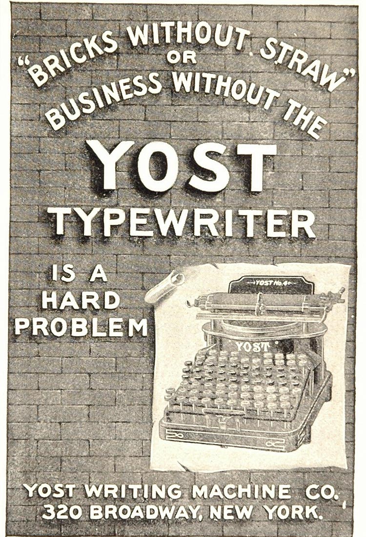 1895 Ad Yost Writing Machines No. 4 Typewriter Medals - ORIGINAL TFO1