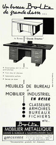1957 Ad Bolte Metal Desk Furniture Steel Lapouyade French Drawers VEN1