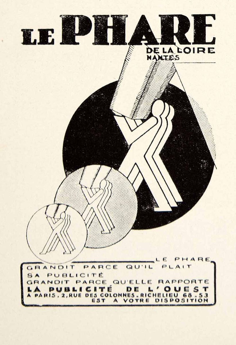 1935 Ad French Art Deco Le Phare de la Loire Newspaper Advertising Nan ...