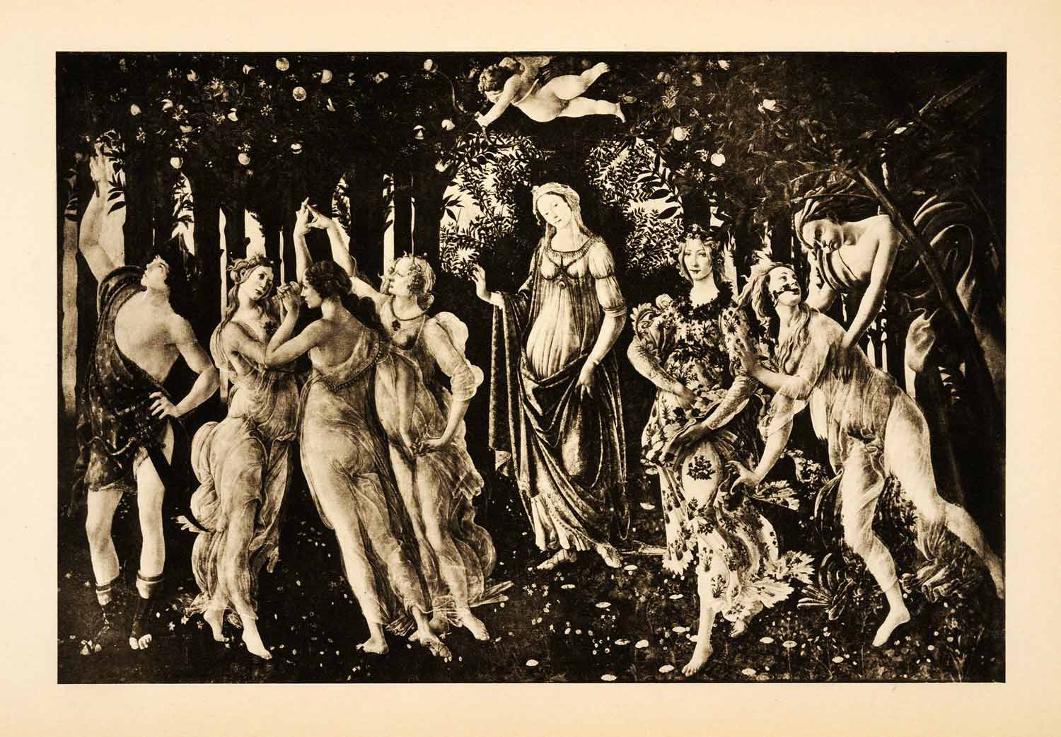 1938 Photogravure Sandro Botticelli Primavera Renaissance Spring Art Xaf4 - 