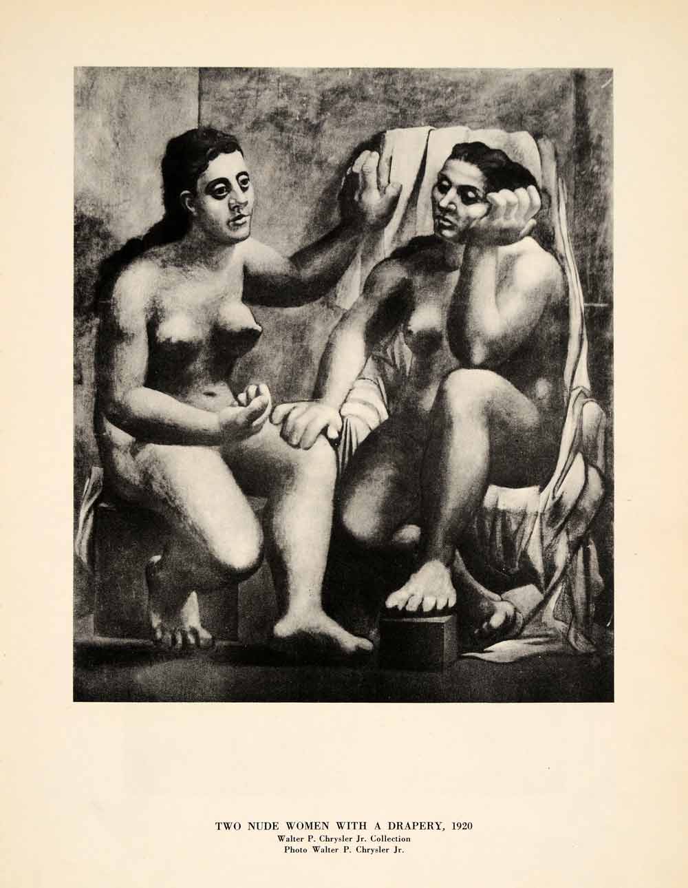 1000px x 1290px - 1940 Print Pablo Picasso Nude Naked Women Sauna Drape Modern Art Walter  Chrysler