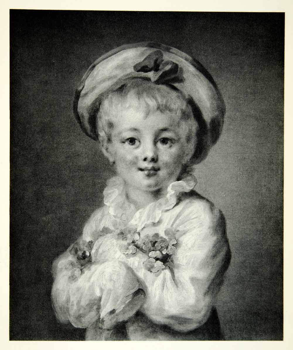1950 Rotogravure Fair Haired Child Portrait Boy Jean Honore Fragonard ...
