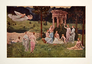 1912 Color Print Pierre Puvis De Chavannes Sacred Wood Dear Arts Muses XAY4