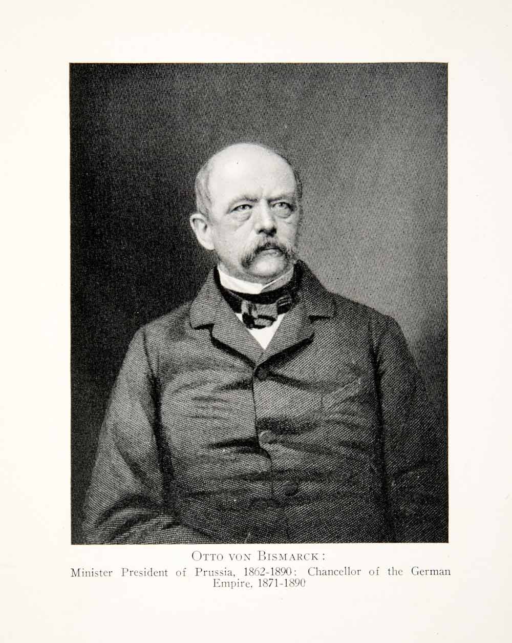 1926 Print Portrait Otto Von Bismarck Minister President Prussia Germa Period Paper Historic Art Llc