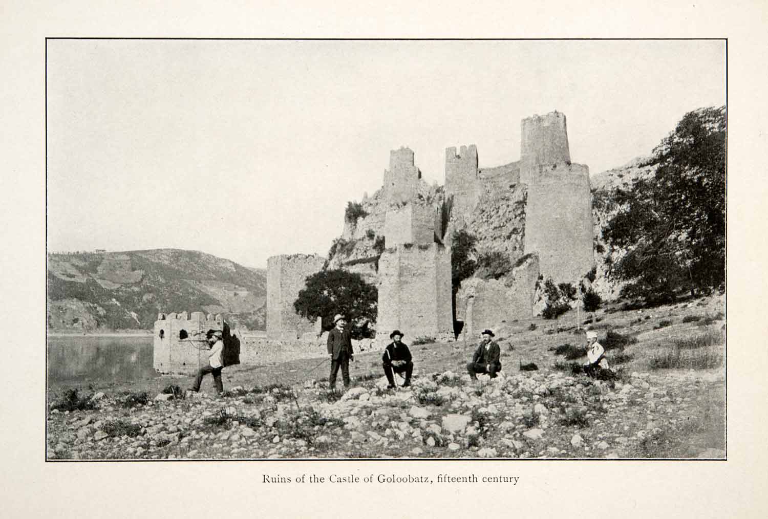 1910 Print Ruins Castle Goloobatz Serbia Europe Medieval Rampart Barbican XEM8