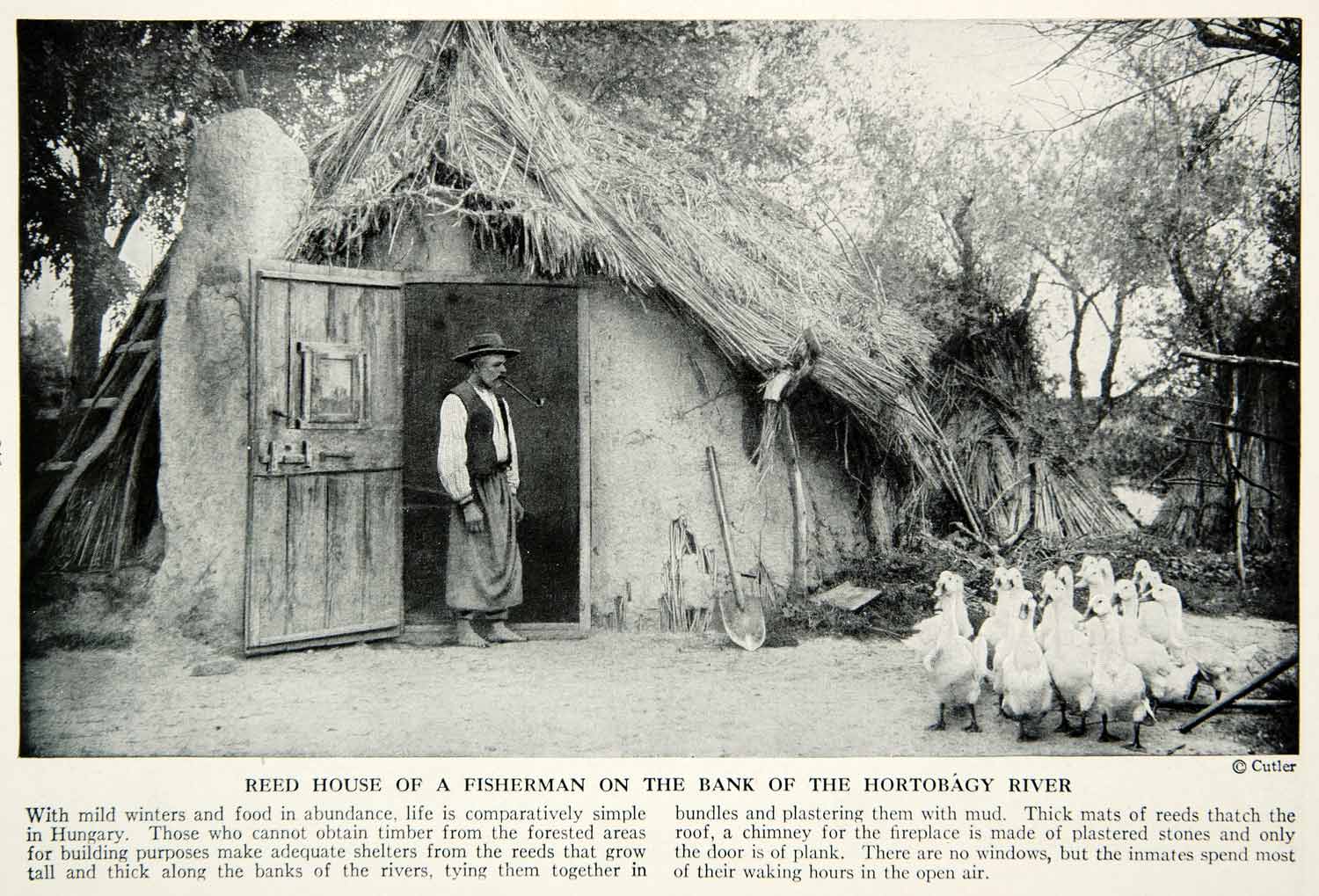 1938 Print Hungarian Citizen Peasant Fisherman Hortobágy