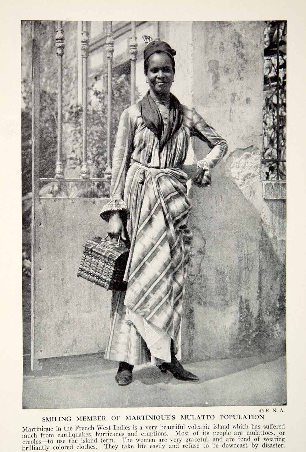 Costume - French West Indian Creole ladies dress, Martinique - postcard  c.1970s on eBid United States